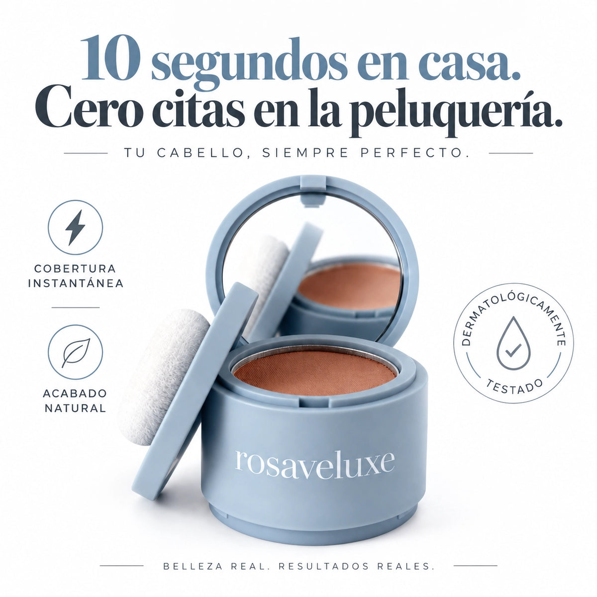 Polvo Capilar 3 en 1: Canas, Raíces y Densidad al Instante