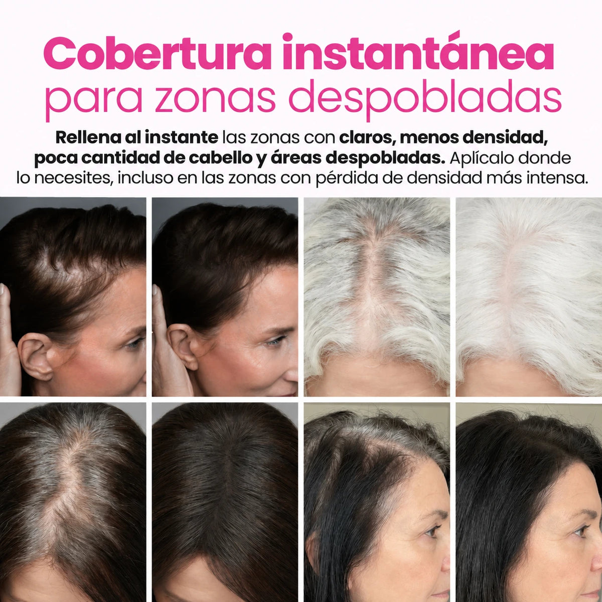 Polvo Capilar 3 en 1: Canas, Raíces y Densidad al Instante