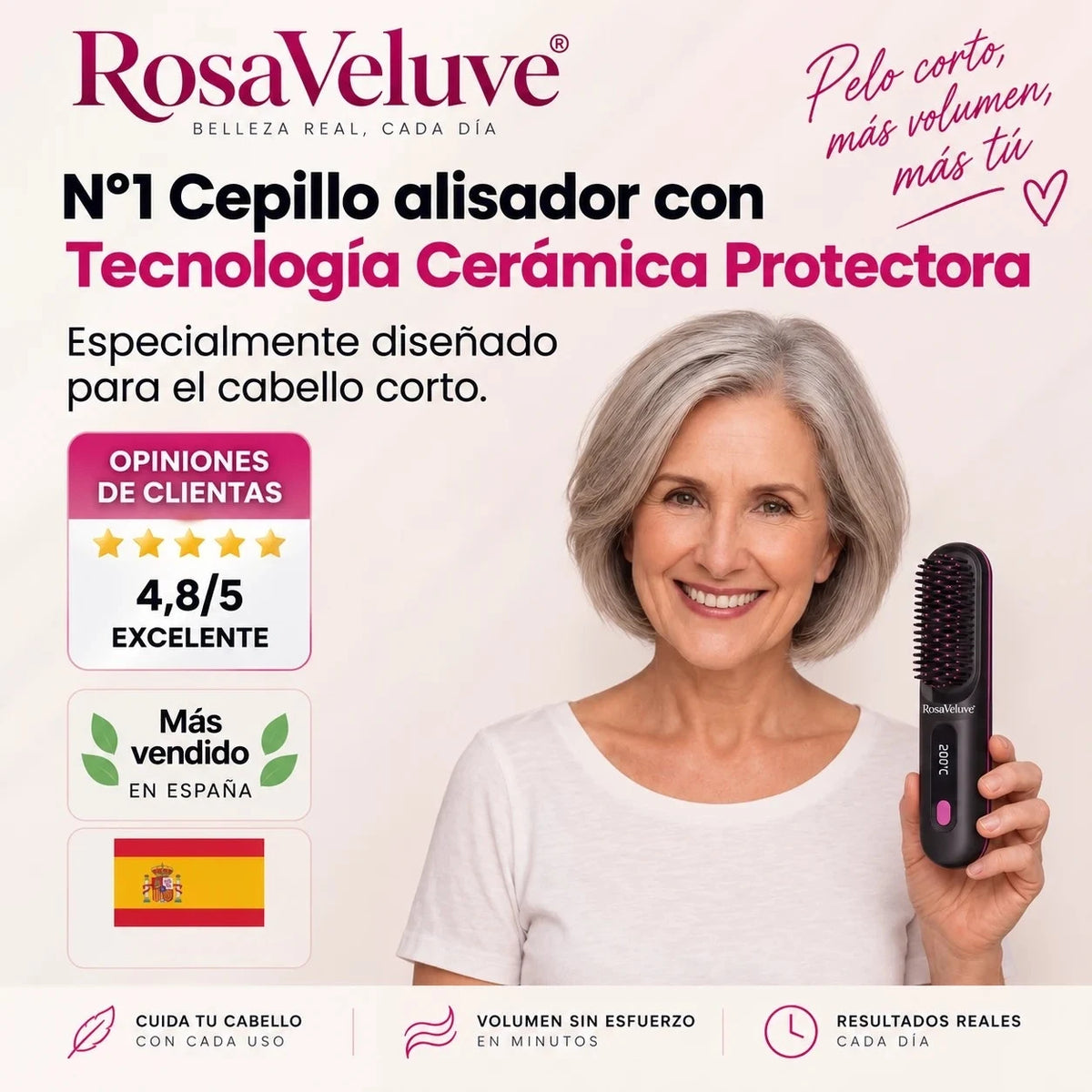 ShortHair Pro – Cepillo Térmico para Cabello Corto y Fino