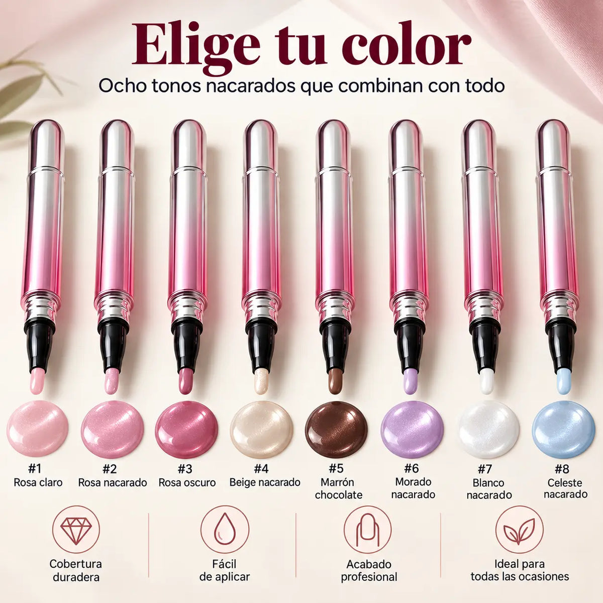RosaVeluxe® – Aplicador de gel para uñas