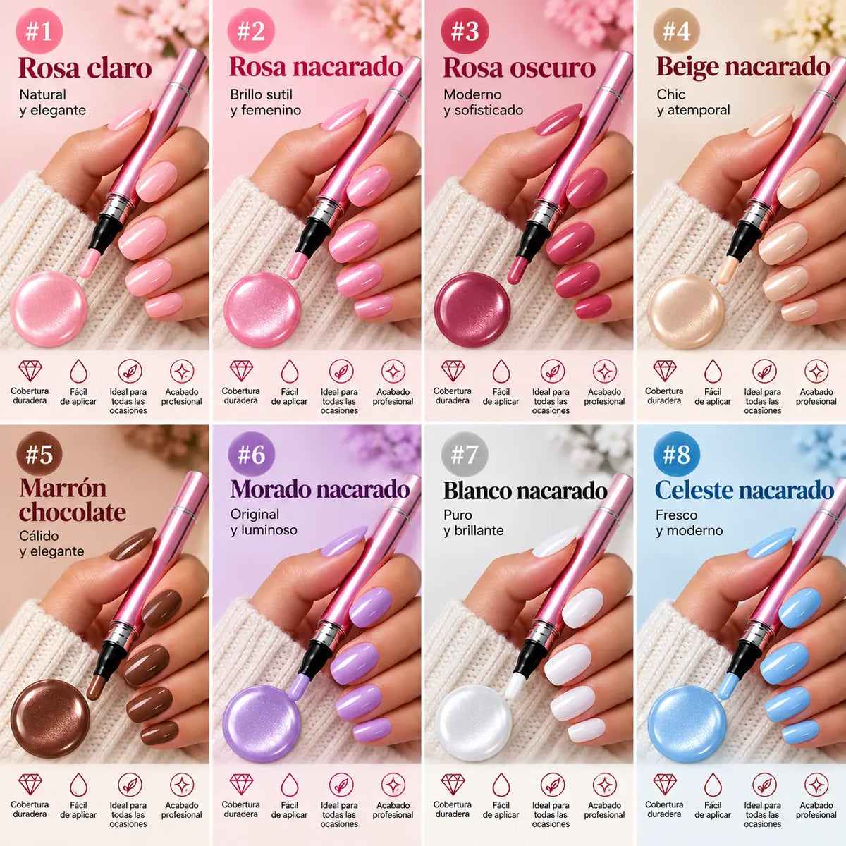 RosaVeluxe® – Aplicador de gel para uñas